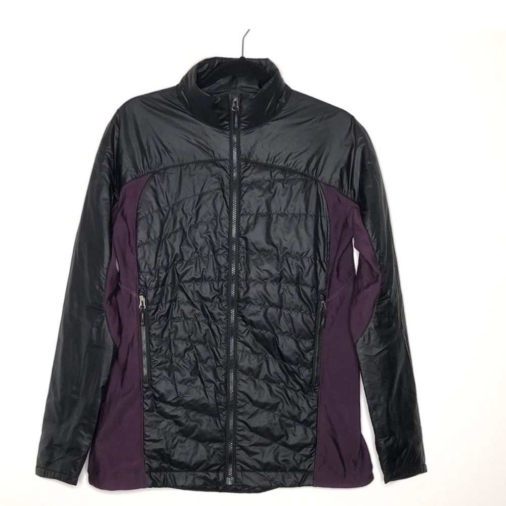 IBEX WOOL AIRE Merino Black and Purple Puffer Jacket